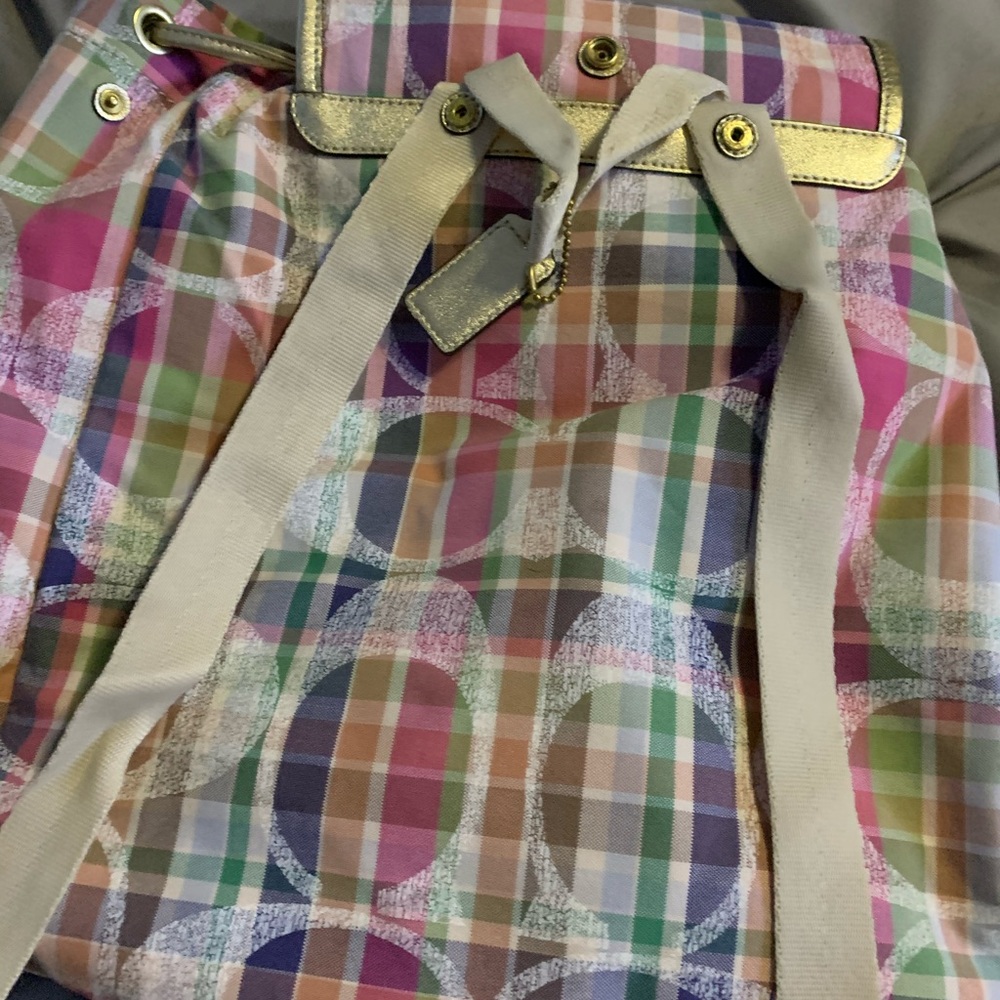 Coach Multi Color Collapsible Backpack Like New - image 5